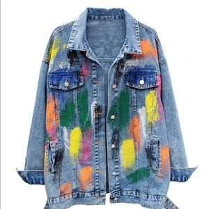 Souk + Sepia Painted Denim Jacket